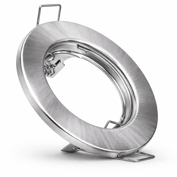 Einbaufassung für LED Spot GU10 MR16 Modul rund Edelstahl Optik 80mm