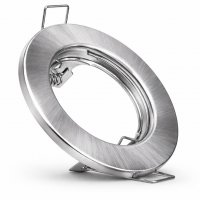 Einbaufassung für LED Spot GU10 MR16 Modul rund Edelstahl Optik 80mm