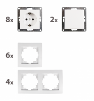 Schalter und Steckdosen Set McPower Flair Standard, 20-teilig, weiß