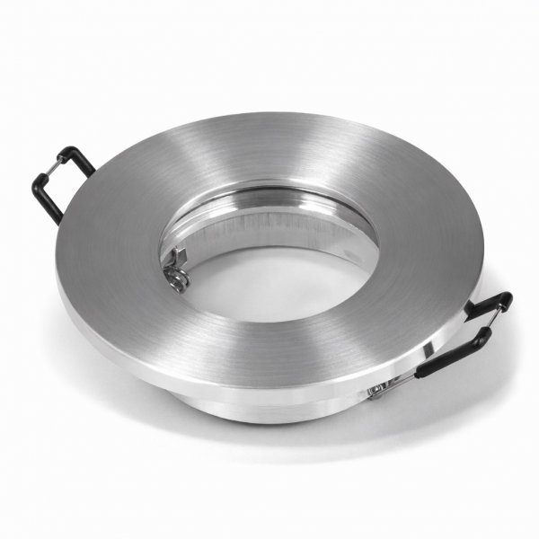 IP44 Einbaurahmen, Aluminium, Rund, Schutzglas, Schraubanschluss