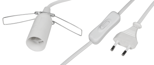 Lampenfassung McShine E14 mit 1,5m Kabel, Schalter und Eurostecker