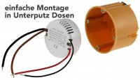 Elektronischer LED Transformator / 0.5 -> 18Watt / 230V~ auf 12V= / Rund ø x H - 55 x 23