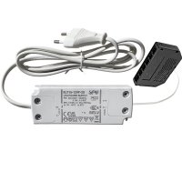 Elektronischer LED Transformator / Treiber / 15W / inkl. Zuleitung und 6-fach Verteiler für Mini AMP Stecker